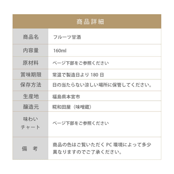 Kojiwadaya Fruit Amazake 160ml/Amazake