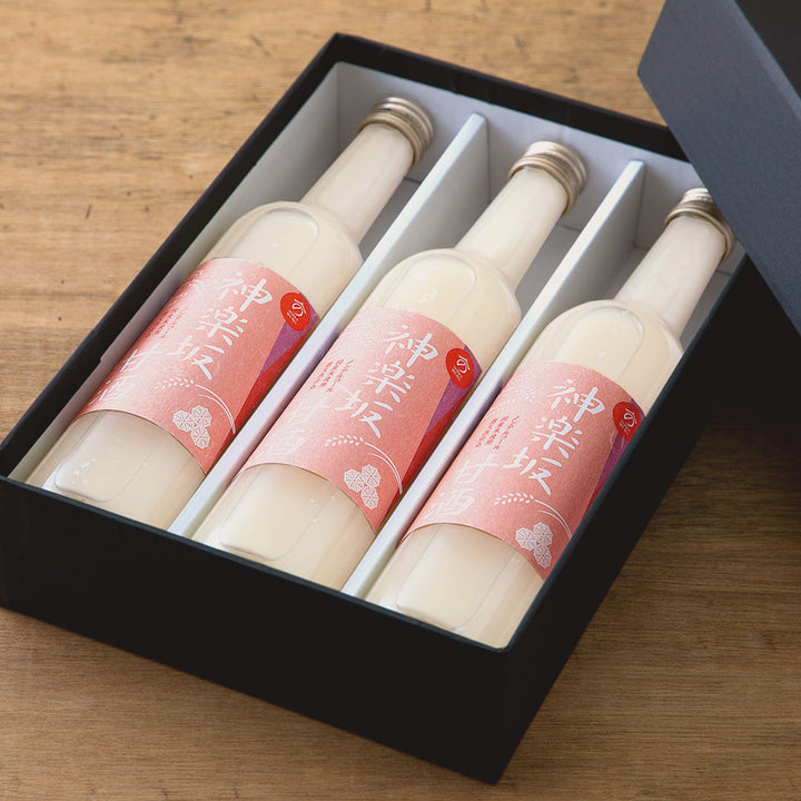 [For gifts/free shipping] Kagurazaka amazake 500ml gift set with 3 bottles