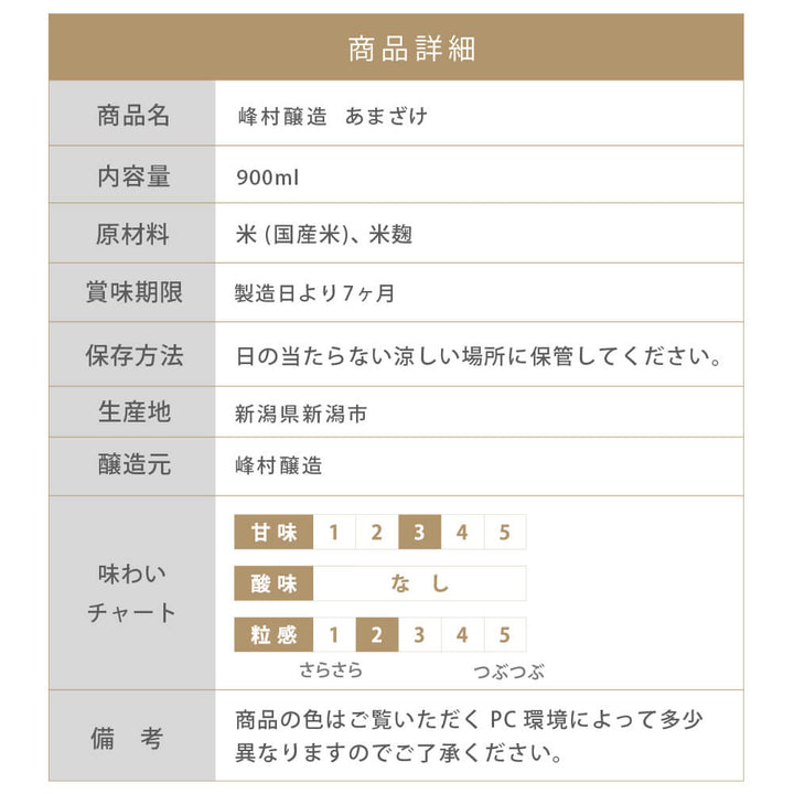 峰村醸造 あまざけ900ml