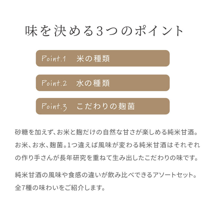 【飲み比べ】純米甘酒 飲み比べセット