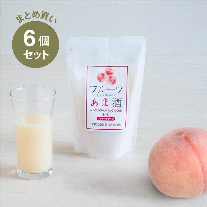 [Bulk Purchase] Koji Wadaya Fruit Amazake Peach 160ml 6 Pack Set