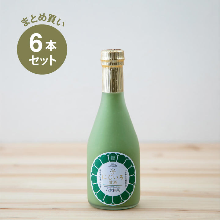 【まとめ買い】浦野醤油醸造元 にじいろ甘酒 八女抹茶320g×6本セット